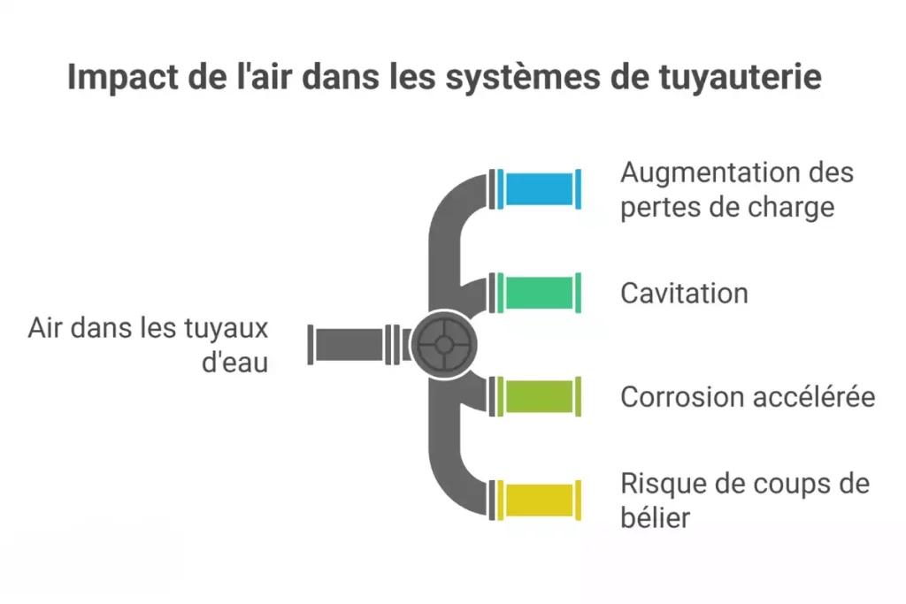 j'ai de l'air dans les tuyaux d'eau