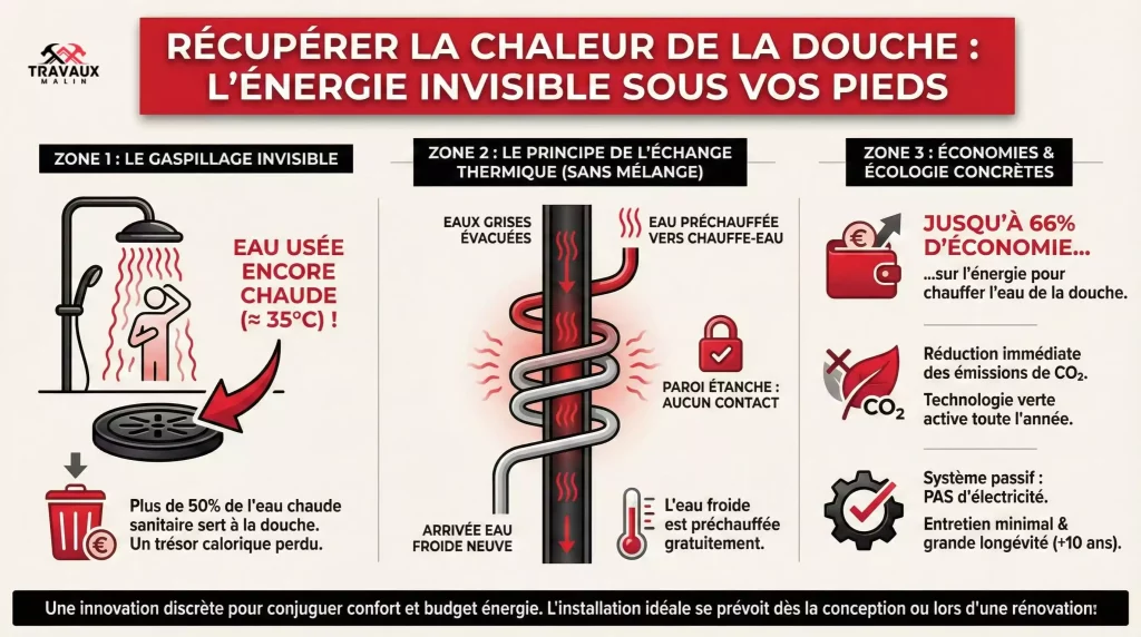 Comment fonctionne un récupérateur de chaleur pour la douche ?