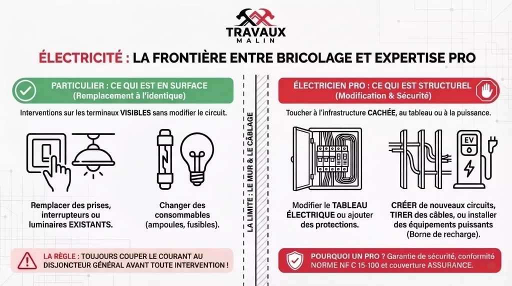Travaux électriques à la maison par un électricien