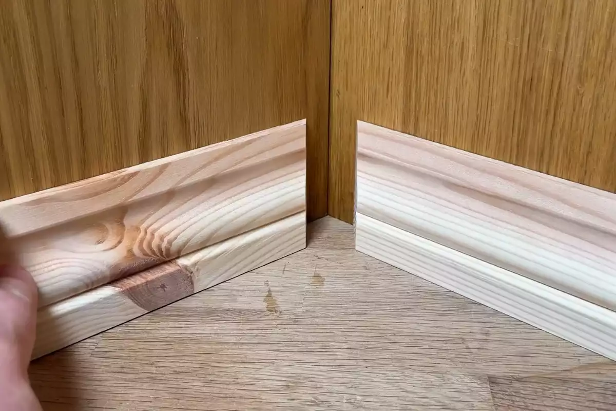 coupe de plinthe à 45 degrés sans boîte à onglet