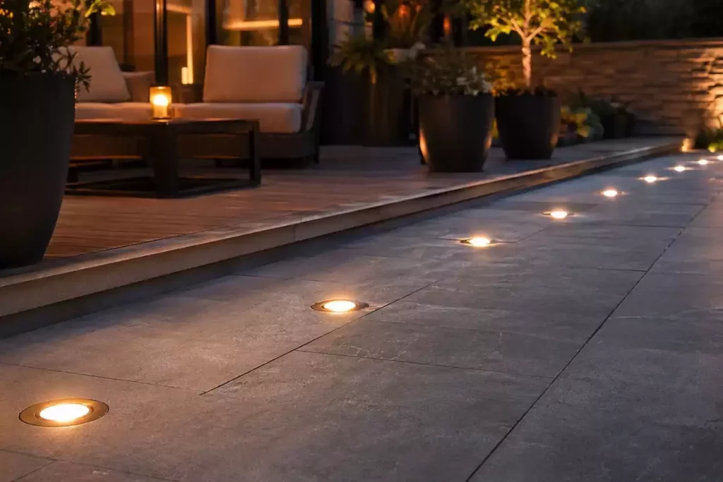 comment installer spot encastrable terrasse beton