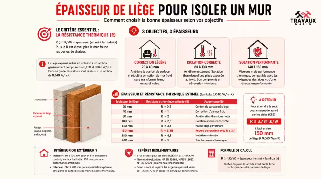 Les épaisseurs de liège selon votre objectif
