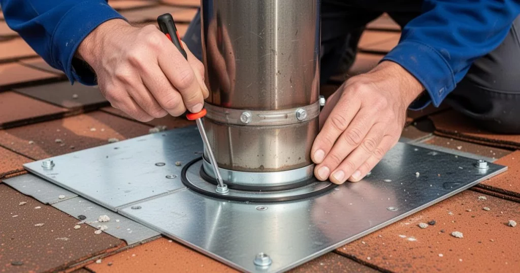 Réaliser l'installation du conduit de fumée en respectant les normes de sécurité